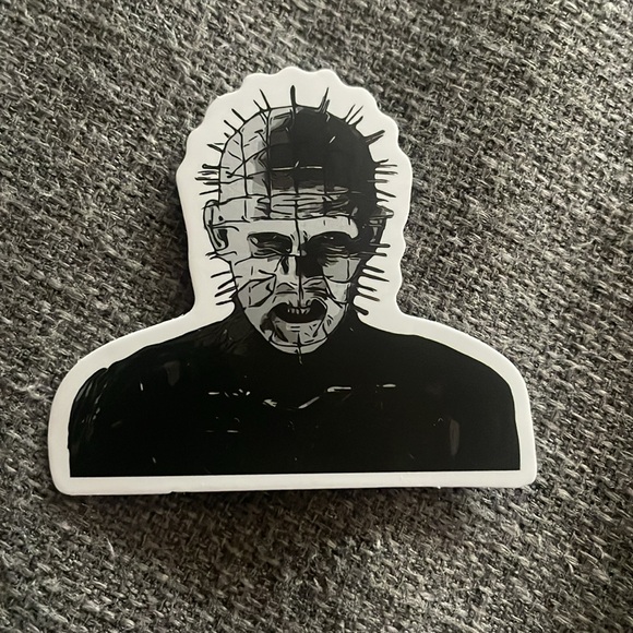 HORROR MOVIE waterproof sticker Mashup Crossover Black & White  Hellraiser - Picture 2 of 8